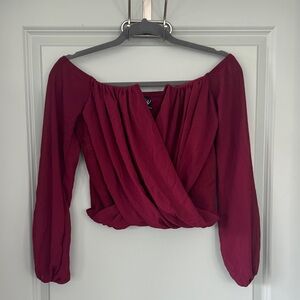 ❤️ Windsor Deep Red Off-Shoulder Blouse / Crop Top ❤️